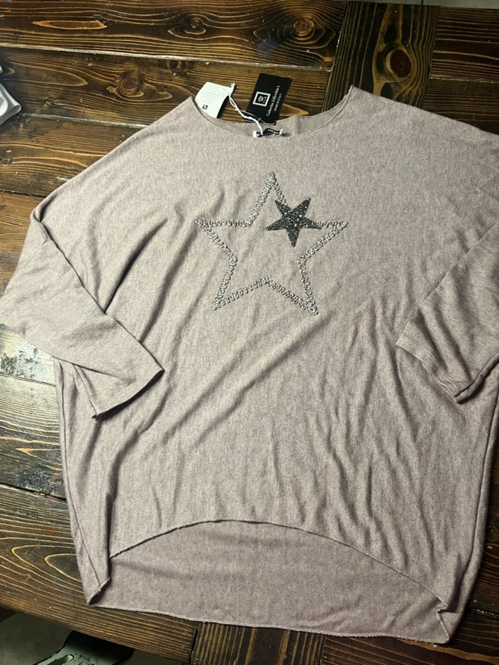 oversized light brown star shirt